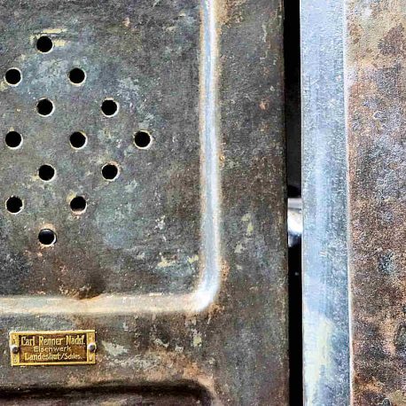 Details of a vintage metal locker