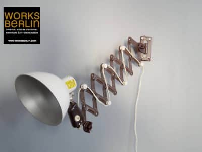 vintage scherenlampe, vintage industrielle scherenlampe, industriedesign möbel berlin, industrielle möbel