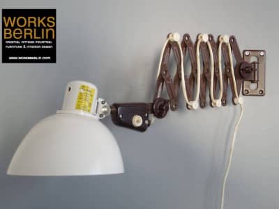vintage scherenlampe, vintage industrielle scherenlampe, industriedesign möbel berlin, industrielle möbel