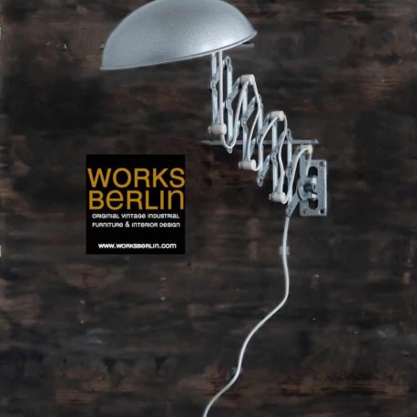 fabriklampe, vintage scherenlampe, vintage industrielle scherenlampe, industriedesign möbel berlin, industriemöbel
