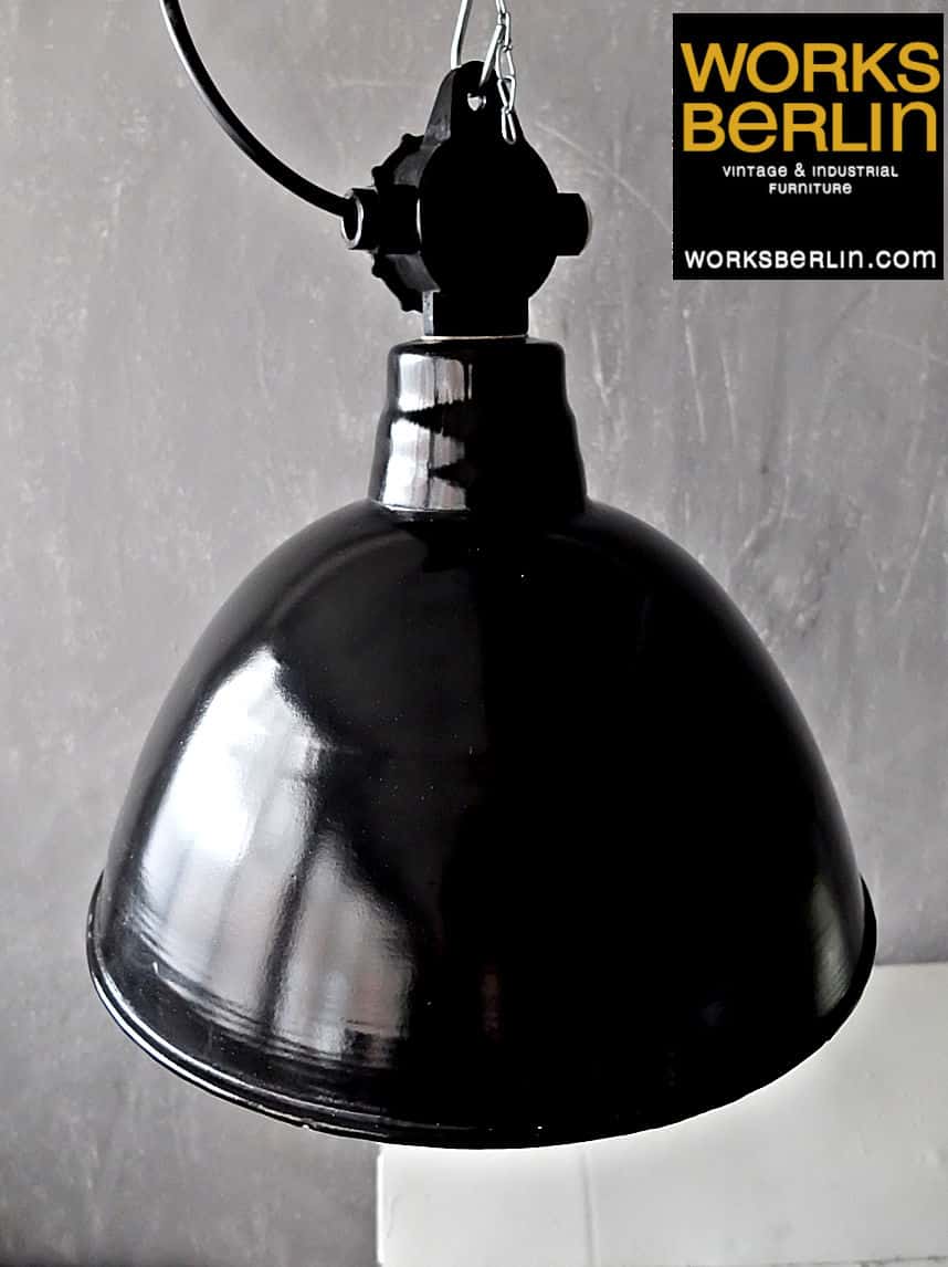 Emaille Fabriklampen - vintage Fabriklampen schwarz jetzt online kaufen