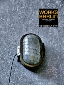 Grün Blaue vintage Bunkerlampe