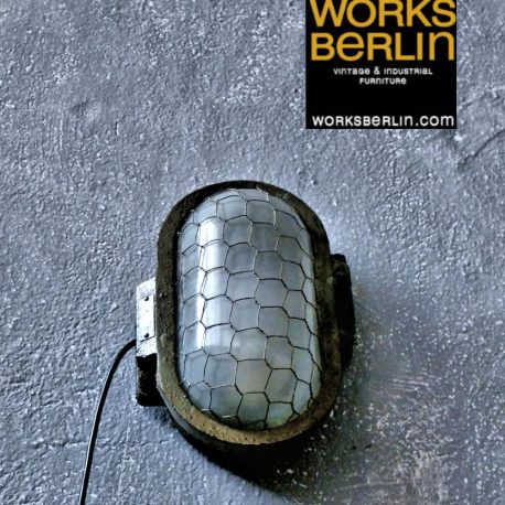 Grün Blaue vintage Bunkerlampe