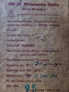Detail - vintage Fabrik Spind von 1964
