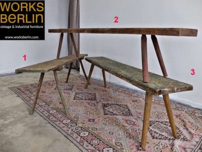 Holzsitzbänke vintage rustikal