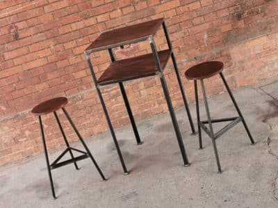 bar table metal and wood industrial