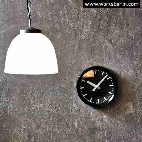 art deco white lighting and vintage black wall watch