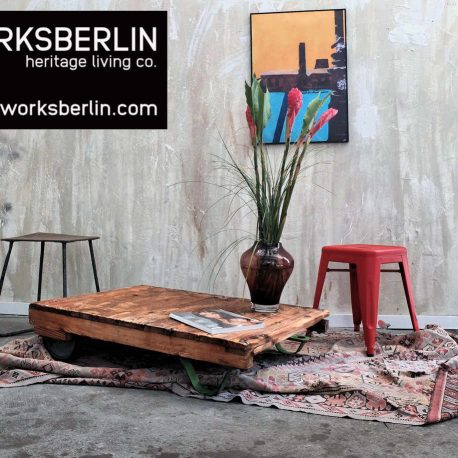 industrieller couchtisch vintage palettenwagen
