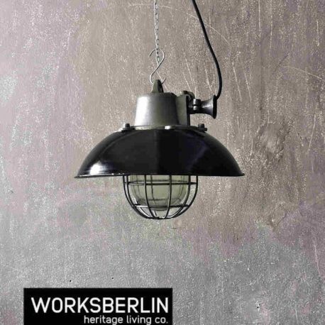 schwarze vintage emaille fabriklampen onlineshop