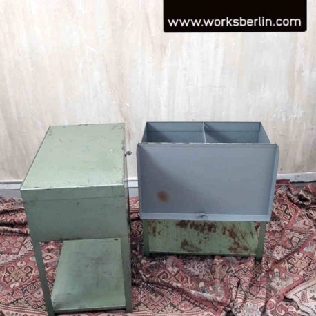 vintage karteikartenschrank aus metall