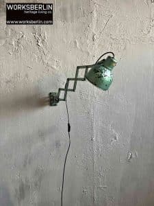 alte restaurierte scherenlampe pehawe aus metall