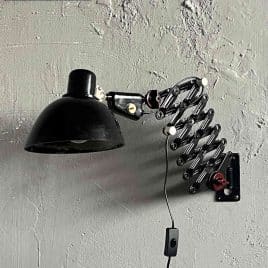 schwarze vintage Scherenlampe von Reif Industrielampen