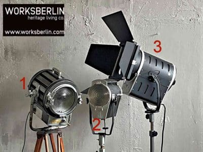 Industrielle Stehlampen - vintage Theaterscheinwerfer