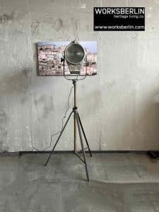filmscheinwerfer vintage hoehenverstellbar metallstativ