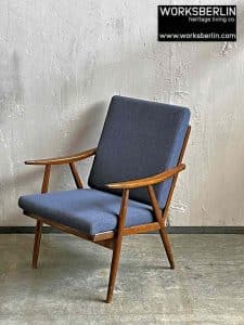 vintage sessel holz neu gepolstert ton polstermöbel