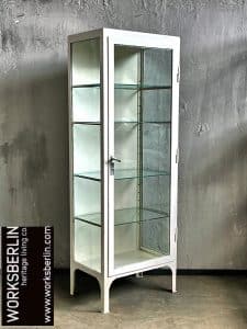 vintage medical cabinet in white