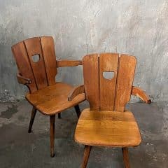 wooden chair european brutalism