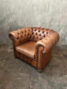 wunderschöner ledersessel chesterfield vintage