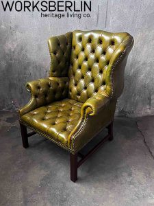 ohrensessel chesterfield patiniert